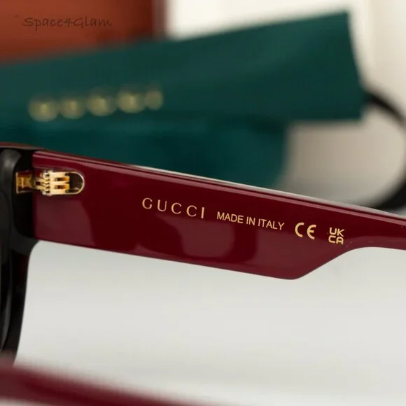 BRAND NEW Gucci GG1666O 006 Havana Red Demo Women Square Eyeglasses GG 1666O - Picture 7 of 8